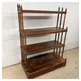 Three tiered Victorian spindle shelving unit w