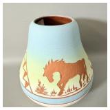 Sioux Pottery Vase Signed Little Thunder 5'