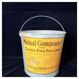 Vintage Galvanized Steel Bucket Mutual Compound, >