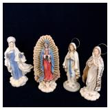 (4) Visions of Our Lady Figurines, Our Lady of: >