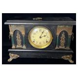 Antique Wooden Eight Day Mantle Clock 10.5'