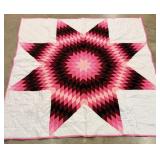 Pink Native American star quilt 73' x 72'