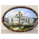 Antique Reverse Painting on Corvex Bubble Glass US
