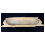 Antique hand carved wooden dough bowl 31'