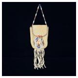 Handmade Native American Buckskin Beaded Medicine>