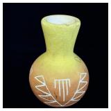 Vintage Sioux Pottery Vase 4.5' Signed D. Red Elk