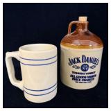 Red Wing stoneware coffee mug & Jack Daniel's Old