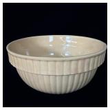 Antique brown glaze ribbed stoneware mixing bowl