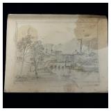 Antique Pencil Drawing signed Purchased At Mattie>