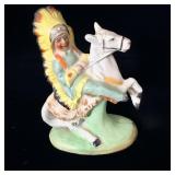 Vintage Porcelain Native American Chief Figurine