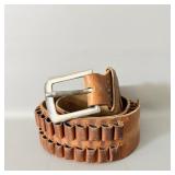 Vintage Brown Leather Ammo Belt 46.5'