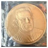 Chief Justice Earl Warren 3' Bronze medallion