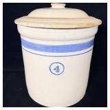 4-gallon Garden City San Jose Pottery Crock W/ lid