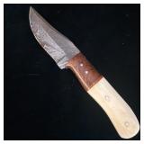 8? Damascus steel fixed blade knife