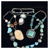Faux turquoise and nickel silver buffalo