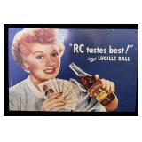 LUCILLE BALL royal Crown cola metal sign 16' x
