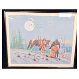 Framed Signed Daniel Lone Soldier Native American>