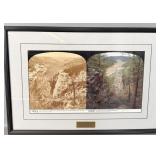 Framed 1874 vs. 2000 Custers Expedition signed >