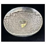 Homestake Mine belt buckle 14K gold w/ citrine