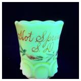 Uranium Glass Souvenir of Hot Springs, SD >