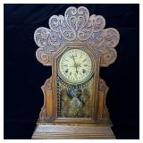 Antique E. Ingram Co Gingerbread Mantel Clock >
