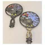 Vintage Rooster Cast-iron Trivets