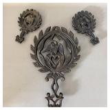 (3) Vintage Cast Iron Footed Eagle Trivets