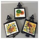 (3) Vintage Rustic Farmhouse Style Cast Iron >