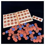 World War II red & blue point ration tokens w/
