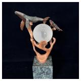 Bronze Whale Sculpture 'Fragile Planet' by Kitty