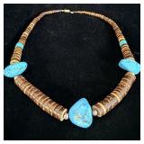 Vintage Native American Heishi Sea Shell Disk and