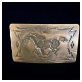 Vintage western copper running stallion belt