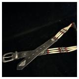 Vintage camel cigarette leather bone bead belt 32