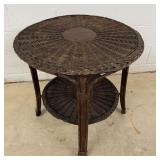 Vintage two tiered wicker bistro table 26' x 26'