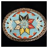 Signed good bear Beaded leather Native American
