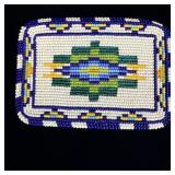 Beaded leather Native American belt buckle