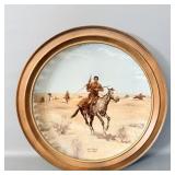 Fredrick Remington Framed Plate 'The Flight'