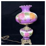Antique purple hurricane lamp base cracked and