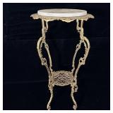 Antique French Art Nouveau Two-Tier Brass/Marble