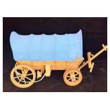 Vintage covered wagon table lamp 11 inches tall>