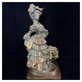Bronze Victorian Music Hall Dancer Figurine 11'