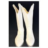 Legendary evening star white cowboy dance boots