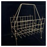 Mid Century Brass Record Rack