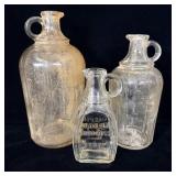 (3) antique syrup bottles