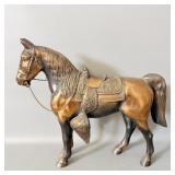 Vintage Cast Metal Western Hores Figurine 10.5' T