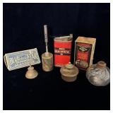 2 boxes of antique blue star and diamond matches,