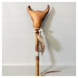Native American Beaded Rawhide Ceremonial Rattle
