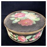 Vintage sunshine biscuits container filled with