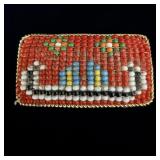 Small Handmade Native American Beaded Belt Buckle