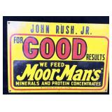 Vintage Moormans Feed Tin Metal Sign 20'x14'